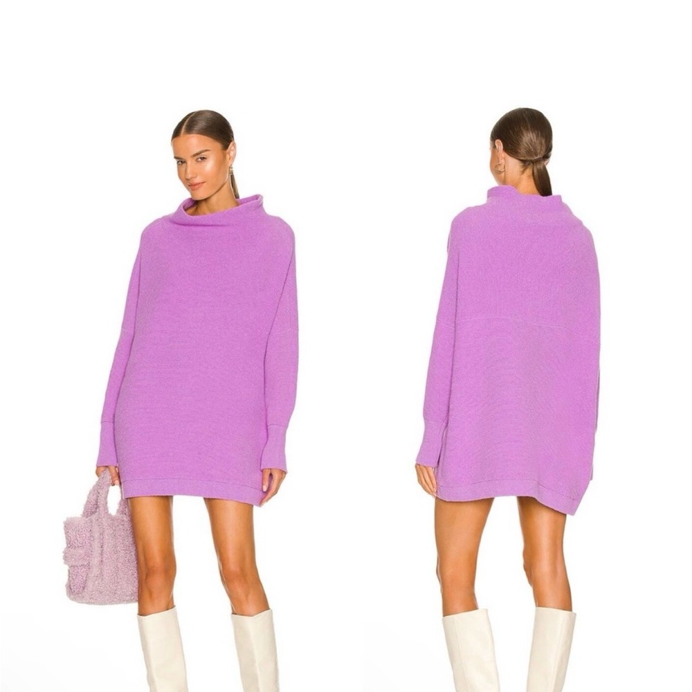 f Free people Ottoman Slouchy Sweater Pullover Mock Neck Tunic in Glowing